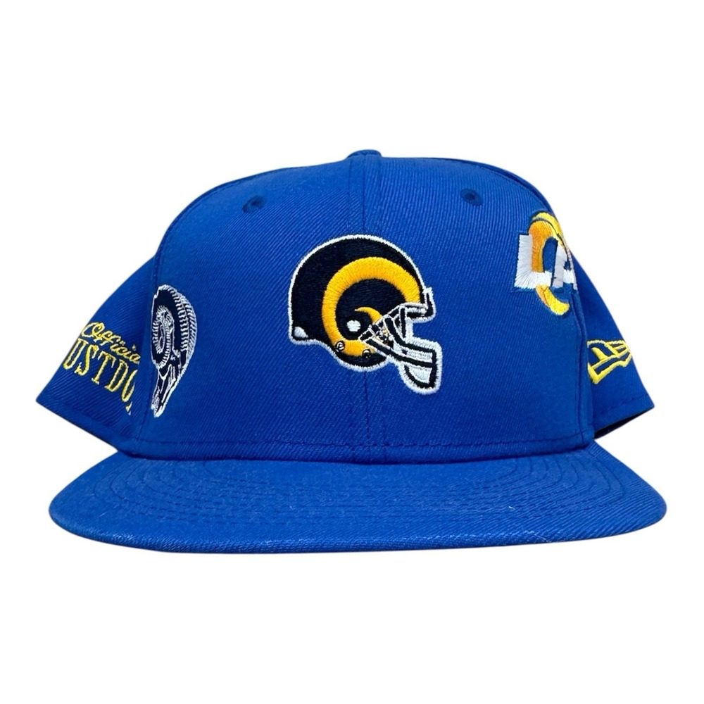 LA RAMS NewEra 59Fifty Just Don NFL Blue Football Baseball Fitted Hat-Size 7 1/4
